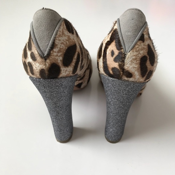 Sam Edelman Animal Print Glitter Heels 6.5 - Picture 6 of 8